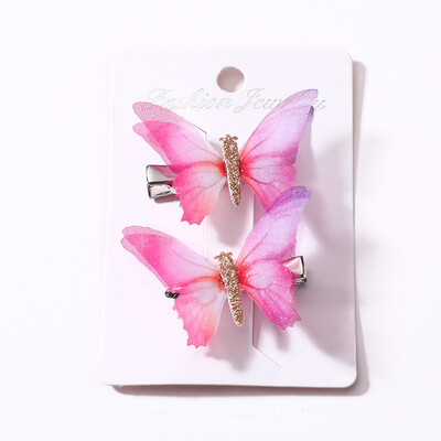 

New Baby Children Girl 2 Pcs Sets Hair Pin 9 Colors Sweet Candy Color High Quality Butterfly Grips Fashion Accessories Hairpin