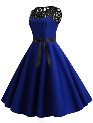 

Plus Size Lace Insert Vintage Pin Up Dress