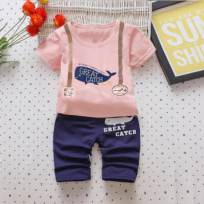 

Baby Sets Cartoon Pattern short Sleeve Suit Kids Boys Clothing Children Costume