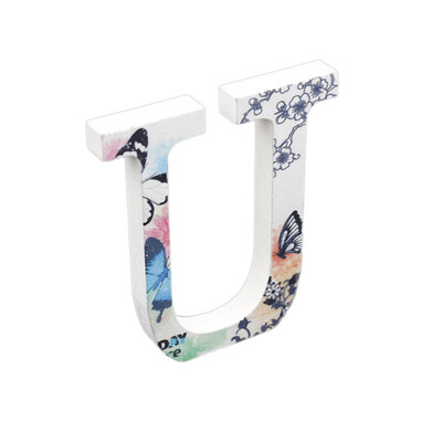 

Retro Butterfly Print English Letter Ornaments Decorations Bar Cafe Wooden Craft