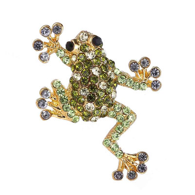 

Trendy Rhinestone Animal Frog Brooch Pins Crystal Brooches for Women Decoration Jewelry Clothes Accessories 3 Colors