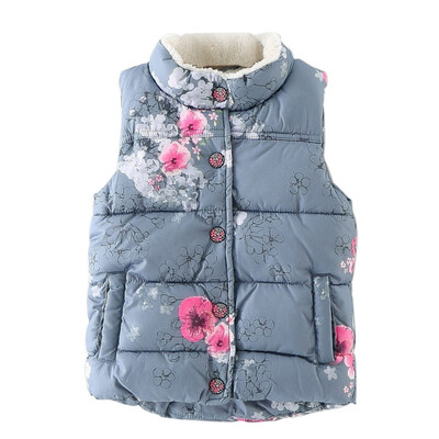 

Autumn Outerwear Kid Girls Coat Floral Printed Streetwear Fashion Winter Vest Baby Girls Coat Jackets