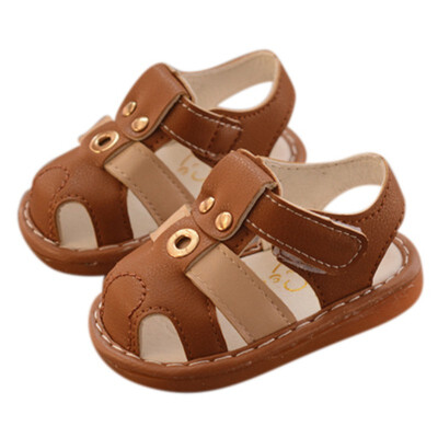 

2019 Summer Baby Girls Breathable Anti-Slip Squeaky Shoes Sandals Toddler Soft Soled First Walkers