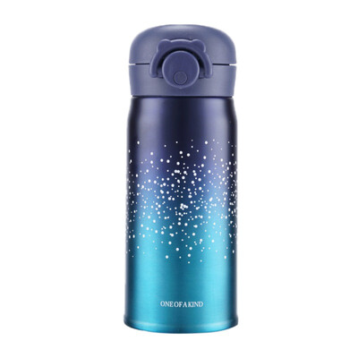 

Insulated Stainless Steel Water Bottle Leakproof Travel Coffee Vacuum Flask Starry Sky Thermos with Lockable Push Button