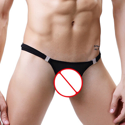 

Men Elastic Waist Thong Knickers Panties Low Waist Lingerie Briefs Underpants