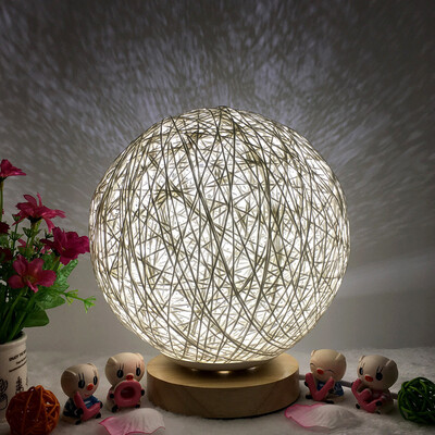 

Gobestart 3D USB Charging LED Rattan Moon Night Light Moonlight Table Desk Moon Lamp