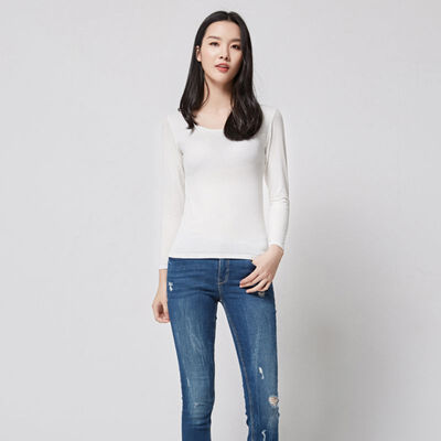 

Padded Wireless Womens Sleep Tops Cotton Fabric Soft Solid Home Fitness Basic Top Autumn Spring Long Sleeve Sleep Wear for Women
