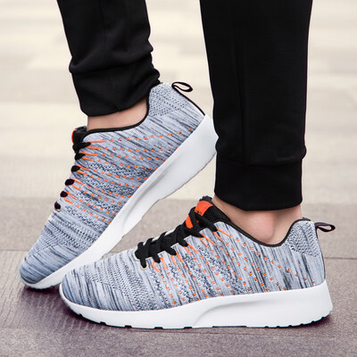 

Delgado breathable lightweight men&women couples extra large code Korean version of the trend of sports&leisure net shoes light gray orange red 39