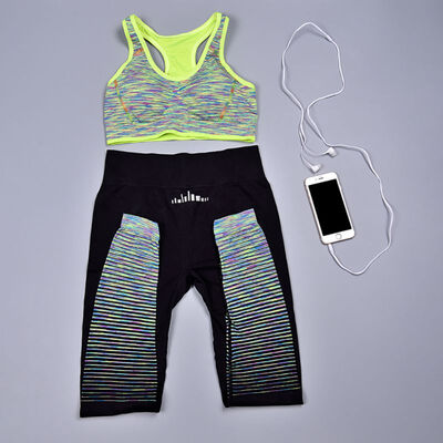

ROPALIA Women Workout Gym Fitness Bras Pants Sets Leggings Fitness Sportwear Suits Shockproof Gathered Vest Elastic Pants