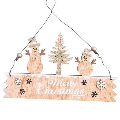 

Toponeto Christmas Elk Wood Plate Hollow Door Hanging Wooden Pendant Xmas Ornaments Decor