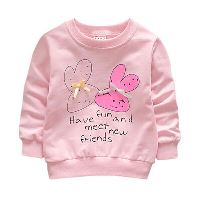 

2019 New Baby cotton Tops autumn Winter Small children round necked strawberry hedging Kids long sleeves hot sale
