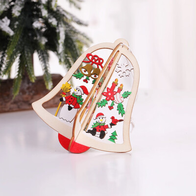 

Tailored Christmas Tree Small Pendant Wooden Five-pointed Star Bell Christmas Decorations