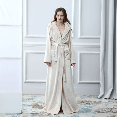 

Lovers Thermal Hooded Extra Long Flannel Bathrobe Women Men Thick Warm Winter Kimono Bath Robe Bridesmaid Robes Dressing Gown