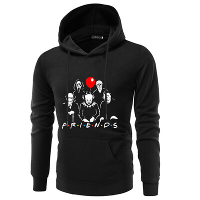 

New Halloween Movie Horror Friends Hoodie Long Sleeve Cartoon Printing Hooded Sweatshirt Casual Pullover Tops