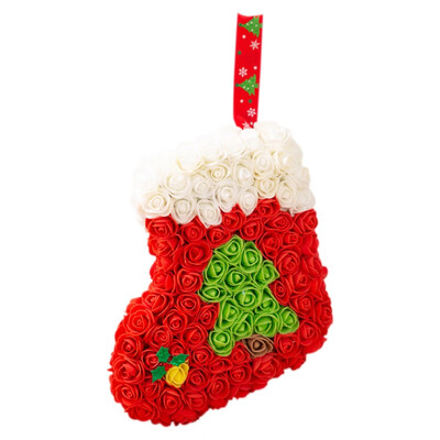 

Foam Rose Flowers Stocking Pendants Decorative Xmas Tree Hanging Ornament Holiday Crafts Decorations