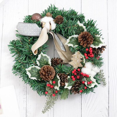 

Tailored 30cm Christmas Wreath Door Wall Ornament Garland Decoration Christmas Present