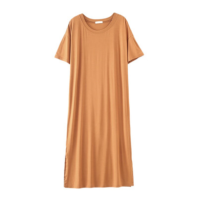 

Dress For Pregnant Women Loose Modal Nightdress Solid Color O-neck Half Sleeve Dress Large Size Fat MM Nightdress