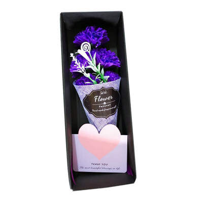 

5 Pcslot Soap Bouquet Mothers Day Present Flower Carnation Black Gift Box Package