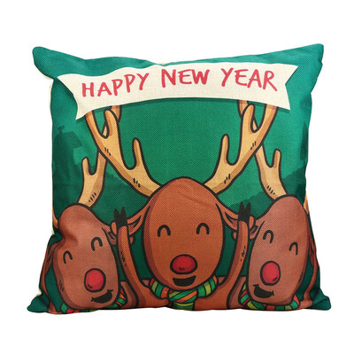 

Tailored Merry Christmas Print Pillowcase Linen Cotton Sofa Cushion Cover Home Decor