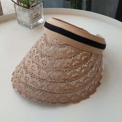 

Girl Visor Sun Beach Straw Empty Hat Female Sun Protection Visor
