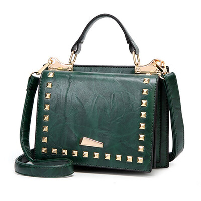 

Fashion Women Crossbody Bag with Rivets Casual PU Leather Ladies Handbags Shoulder Bag for Daily