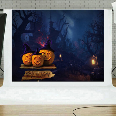 

Toponeto Halloween Backdrops Pumpkin Vinyl 5x3FT Lantern Background Photography Studio
