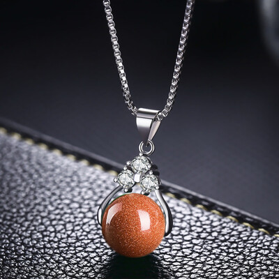

Jade Necklace Female Clavicle Silver Plated Wild Transfer Pearl Crystal Pendant