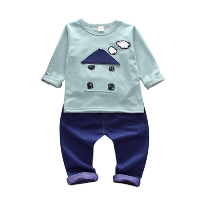 

Children Sets Autumn Baby Boy Girl Cotton Print Letter Pattern Long Sleeve Sweatshirt Trousers Casual Outfits Set