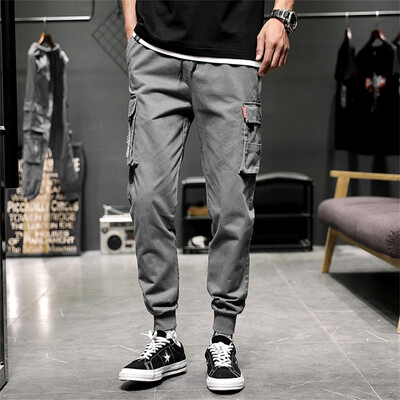 

Tailored Mens New Fashion Casual Cotton Elastic Waist Multiple Pockets Loose Jeans Pants