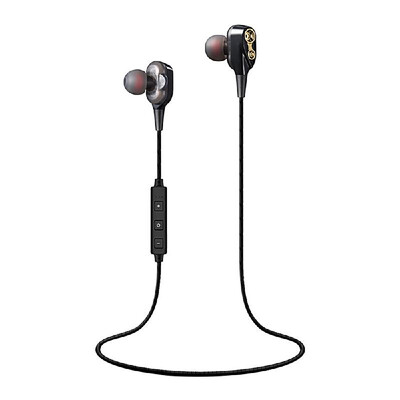 

Double Dynamics BT Earphone Wireless Headset Headphones with Mic Stereo Earphones for Mobile Phone Sports Black Gold
