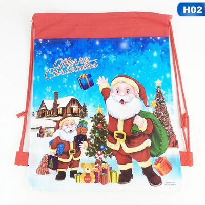 

Christmas Gift Candy Bag Santa Claus Drawstring Big Backpack Kids New Year Banquet Stockings Gifts Holders Bag Home Xmas Party