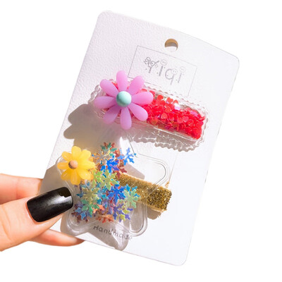 

Baby Girls Hair Pin Childrens Flower Rabbit Star Crown Love Hairpin Set Cute Girl Baby Two Pieces Plastic Clip Summer Hairwears