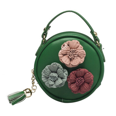 

Women Casual Lady High Baby Girls Children Chain Handbag Crossbody Shoulder Leather Bag Flower 6 Color
