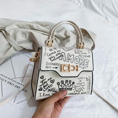 

Tailored Women Graffiti Handbags Leather Small Tote Bag Fashion Shoulder Crossbody Bags