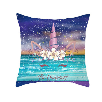 

Cute Rainbow Unicorn Pillow Printed Bed Sofa Cartoon Throw Pillow Case Cushion Cover