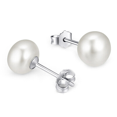 

Silver Sterling Stud 925 Freshwater Original Well Personality Earrings Made Cute