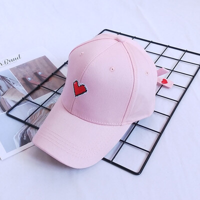 

Pink love baseball cap homecoming student sweet lovely girl soft sister high quality duck tongue hat chic Korean version hat