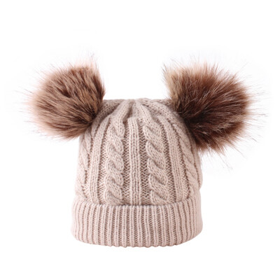 

Baby Hats Newborn Cute Autumn Winter Warm Cap Kids Baby Ball Design Hats Knitted Wool Hemming Caps Lovely New