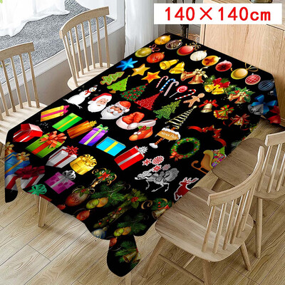 

Toponeto Christmas Tablecloth Print Rectangle Table Cover Holiday Party Home Decor