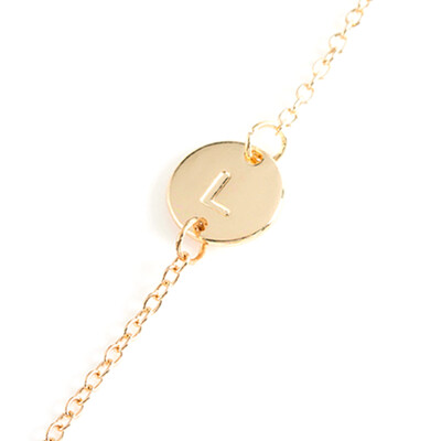 

26 English Alphabet Round Pendant Gold Bracelet Female Personality Fashion Bracelet Jewelry Hot Gift