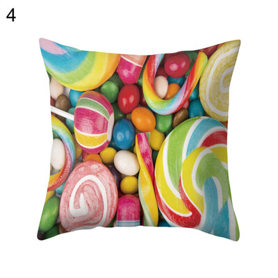 

Multicolor Candy Food Cushion Cover Home Office Cafe Car Decoration Pillow Case
