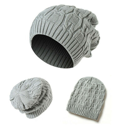 

Women Ladies Men Knitted Winter Oversized Slouch Beanie Hat Cap Skateboard Hats