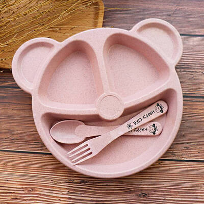 

3PcsSet Baby bowlspoonfork Feeding Food Tableware Cartoon Bear Kids Dishes