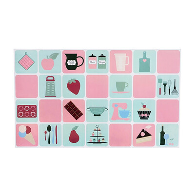 

Extra Thick Plaid Style Tile Wallpaper Kitchen Oil-proof Waterproof Oil Stickers Colorful Self-adhesive Oil Sticker