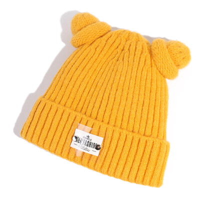 

Hat ladies fallwinter cute Joker wool hat Korea ins letter stickers cold hat students warm knit hat
