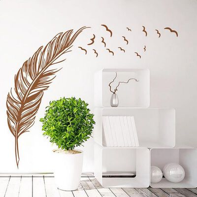 

DIY Creative Feather Wall Stickers Bedroom Sofa Background Decal Wallpaper Wall Stickers Home Decoration Decor Sticker