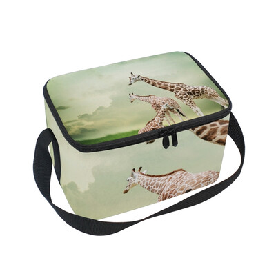 

ALAZA Lunch Box Insulated Lunch Bag Large Cooler Giraffe Family Tote Bag