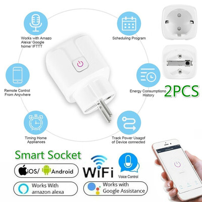 

Premium 1 2PCS Smart Plug WiFi Outlet Mini Plug Works with Amazon Alexa Google Home