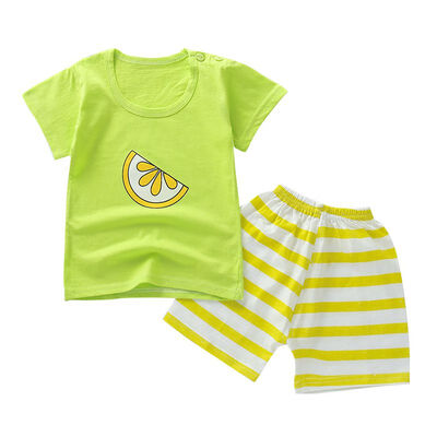

Fashion Summer Baby Boys Girls Short Sleeve Cartoon Print Tops T-shirt Shorts Toddler Casual Outfits Clothes Sets New