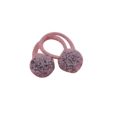 

2PCS Baby Girl Fashion Pompon Cloth Hair Bands Ball Lovely Pink Scrunchy Children Kids Rubber Headbands Baby Hair Accessories